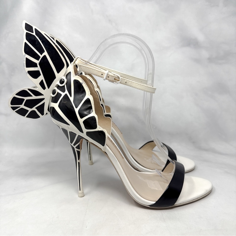 Sophia Webster Evangeline Butterfly Wing Stained Glass Leather Sandal Heels 39.5